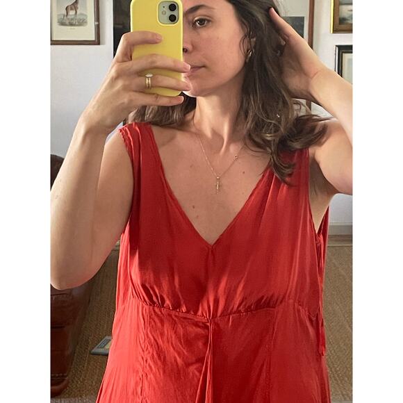 Y2K Silk Sheath Dress Handkerchief Hem Size Large - Picture 3 of 8